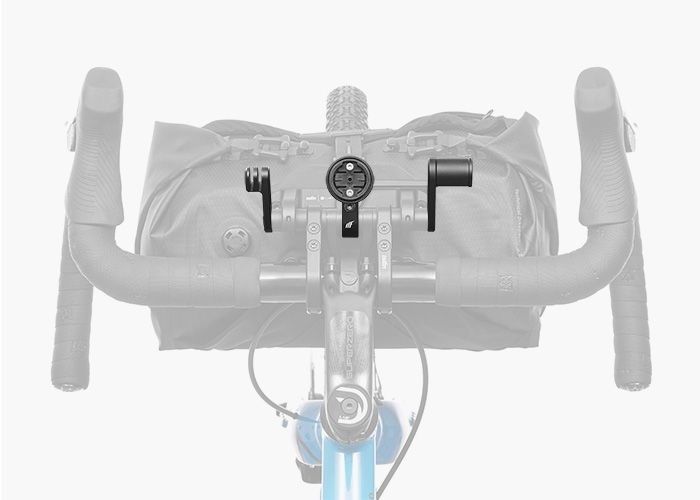 Top view of a road bike handlebar with a central cycling computer